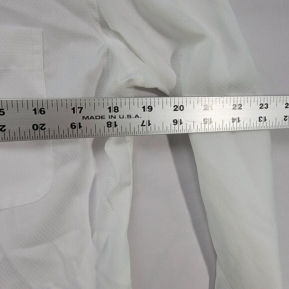 Gabbana White Dress Shirt Button-Up Long Sleeve Button Cuff Front Pocket Size S - Picture 7 of 8